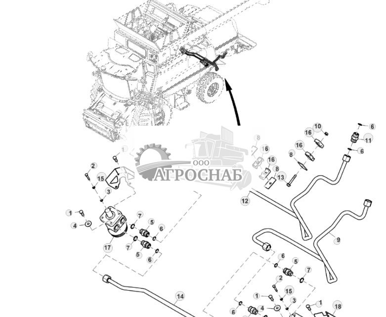 Chaff Spreader Hydraulic Lines - ST832469 912.jpg